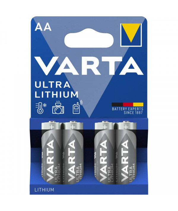 Confezione Da 4 Batterie Ultra Litio AA LR6 1.5V Varta