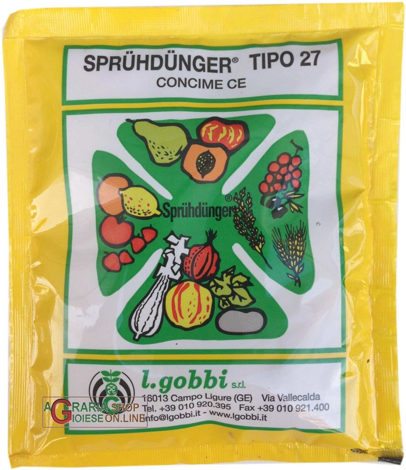 25567 GOBBI SPRUHDUNGER TIPO 27 CONCIME FOGLIARE N.P.K. 27.11.15 CON MICROELEMEN