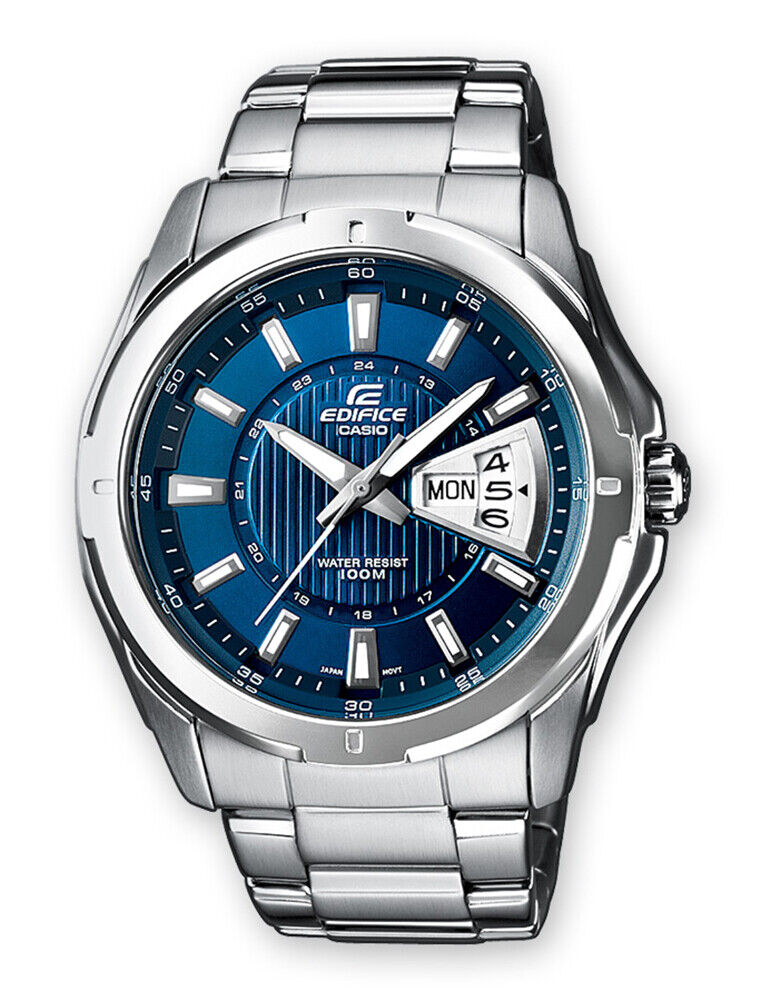 NUOVA Orologio Casio Uomini Argento Edifice EF-129D-2AVEF