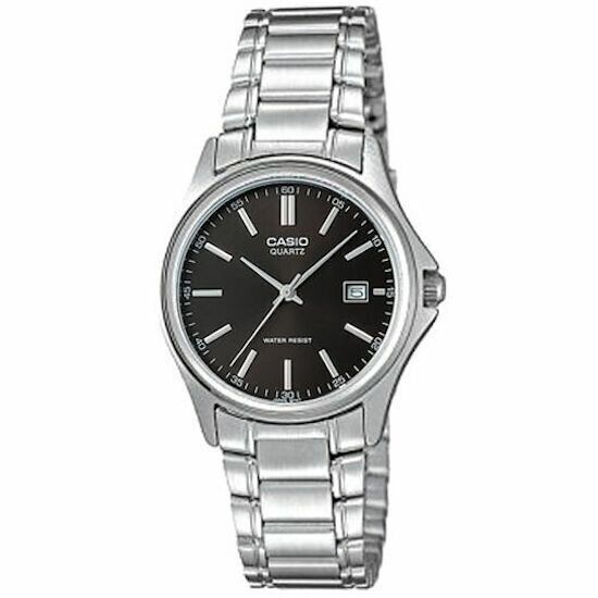 Orologio Casio donna mod. LTP-1183A-1ADF acciaio quadrante nero con datario