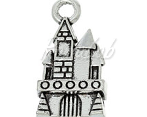 7 ciondoli castello 3D in ARGENTO TIBETANO CHARM CIONDOLO bigiotteria PENDENTE