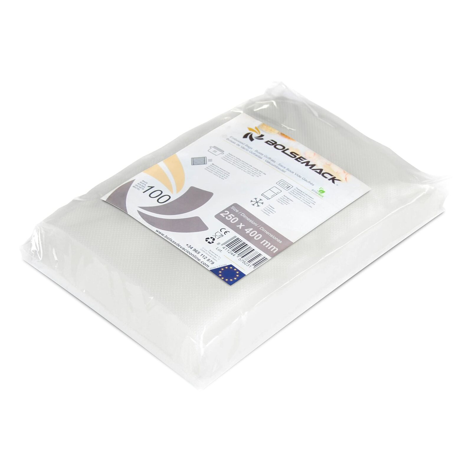 Bolsemack Sacchetti Sottovuoto Alimenti 100 Buste 25x40cm - Buste Sottovuoto ...
