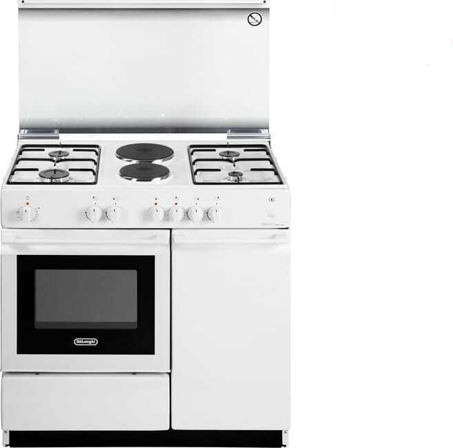 De Longhi Cucina a Gas 4 Fuochi 2 Piastre Forno Elettrico 86x50 cm SEW 8542 N ED