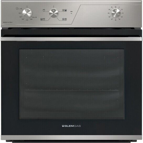 Glem Gas Forno elettrico e Gas Ventilato 63L 60 Cm A Inox/Nero GFRV21IX-S2