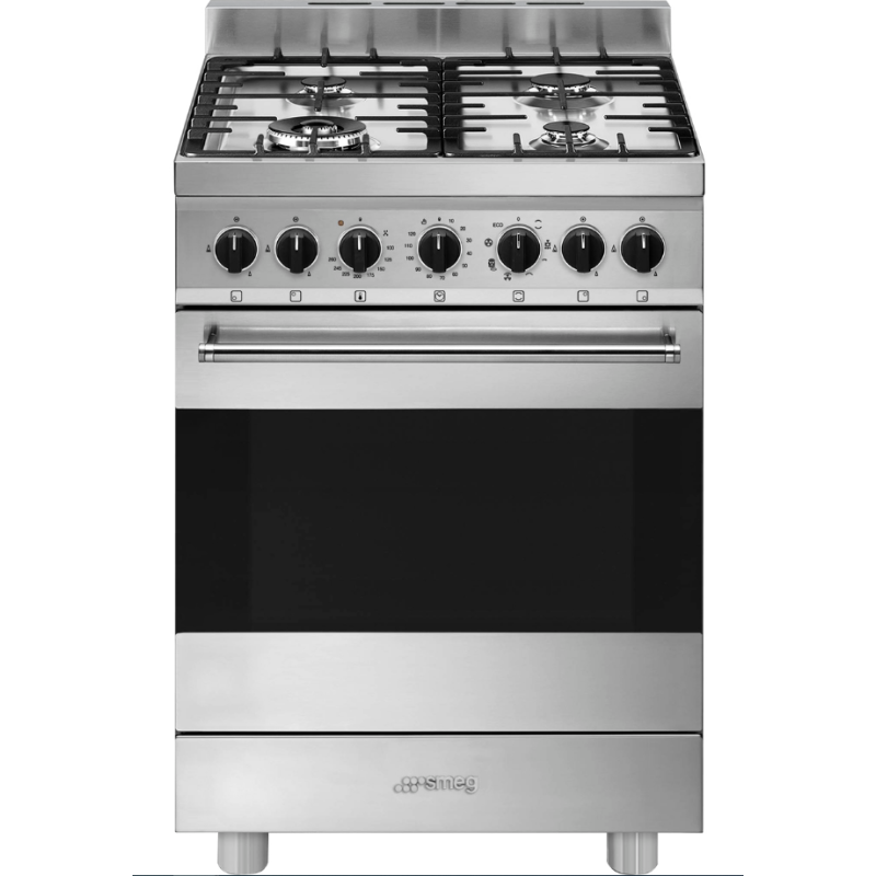 SMEG B61GMX2 CUCINA 60X60CM 4 FUOCHI A GAS FORNO ELETTRICO MULTIFUNZIONE INOX