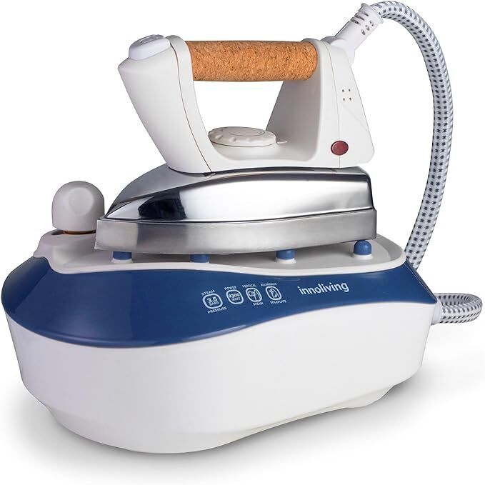 INNOLIVING Ferro da Stiro con Caldaia 2300W Vapore Verticale Bianco e Blu INN680
