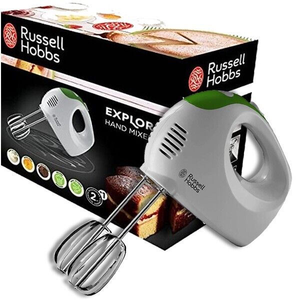 Russell Hobbs Mixer A Mano Sbattitore Miscelatore 125W 5 Velocità Fruste cromate