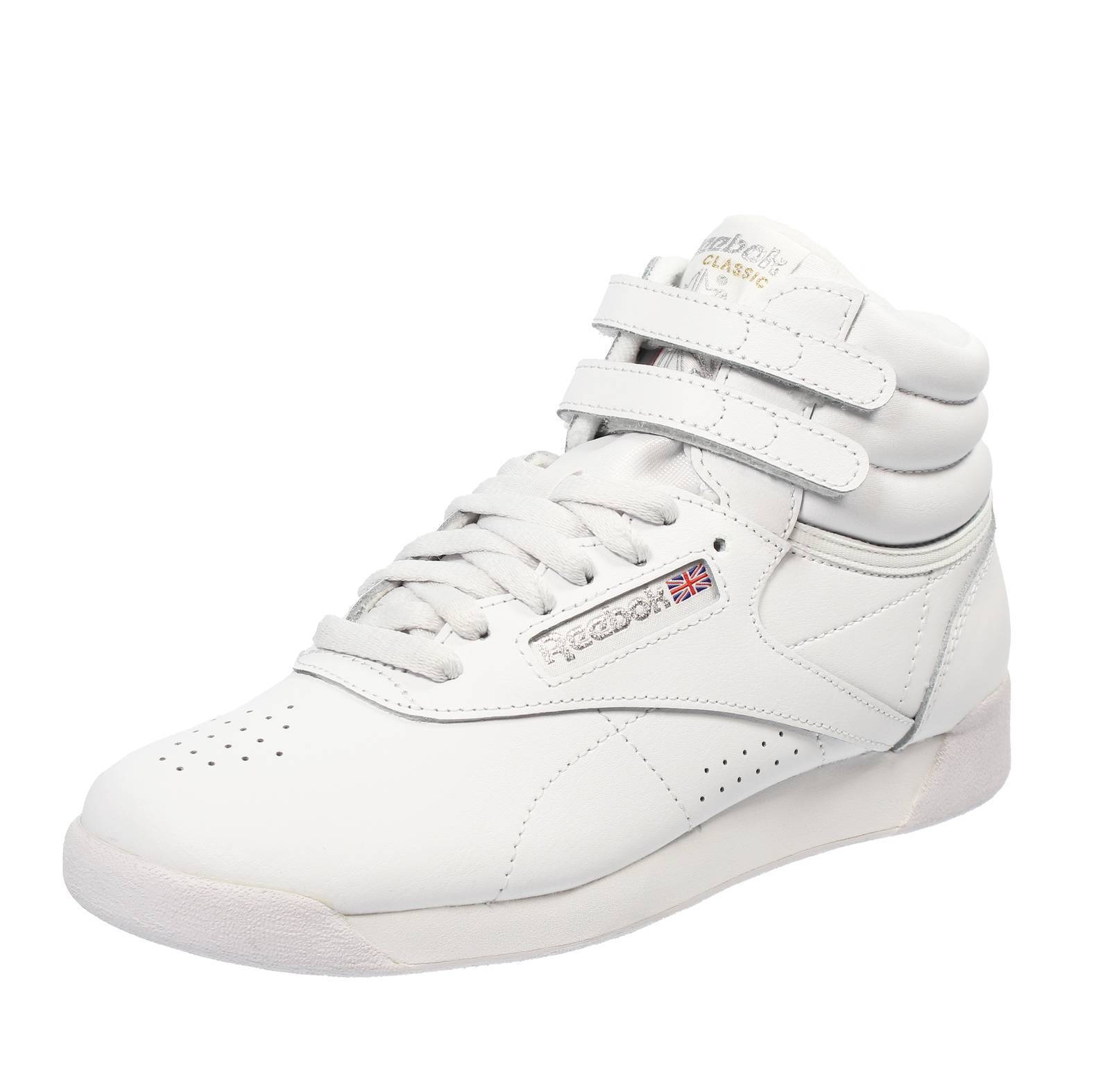 Reebok Freestyle High - Sneakers Alte In Pelle Bianco - Taglia 37 [6.5 US 23.5cm