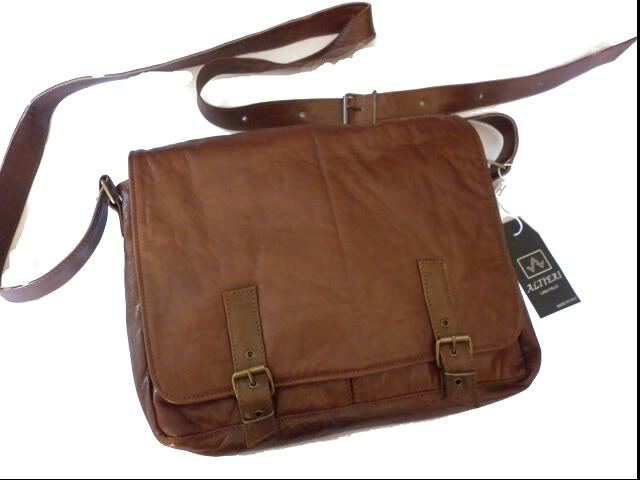 BORSA A TRACOLLA UOMO IN VERA PELLE ARTIGIANATO ITALIANO,MOD: PRAD-MARRONE CUOIO