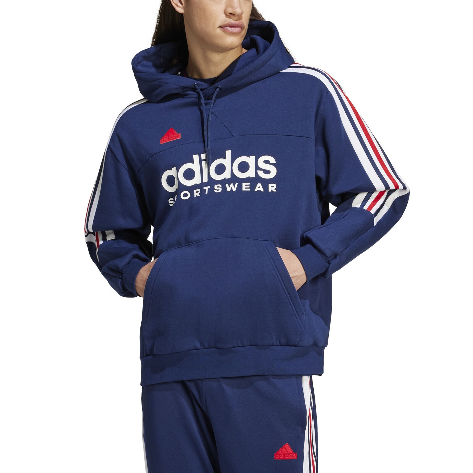 Adidas Felpa da Uomo con Cappuccio House Of Tiro Nations Pack Blu Taglia S Co...