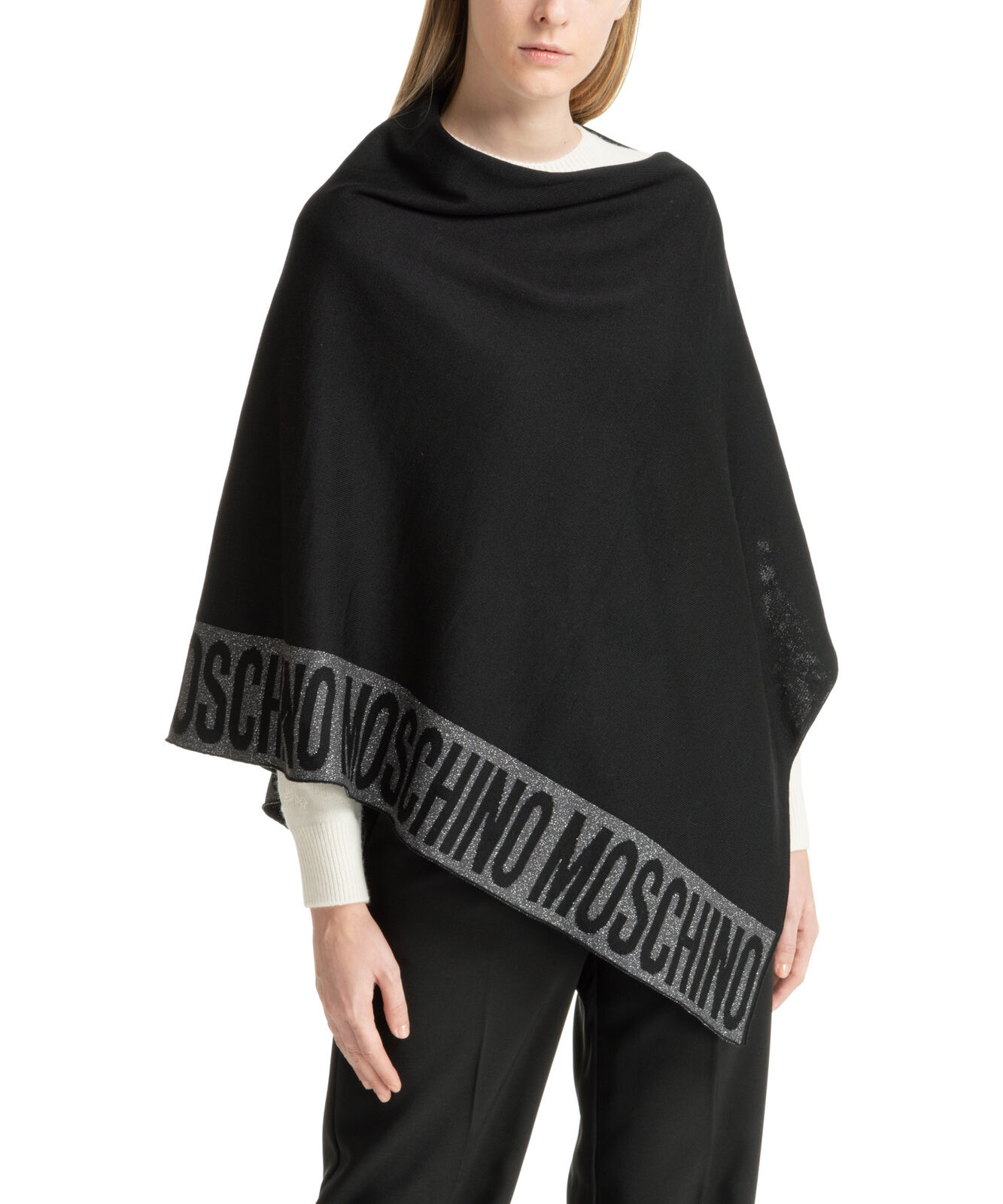 Moschino sciarpa lana donna 30667M23390016 nero Black stola foulard
