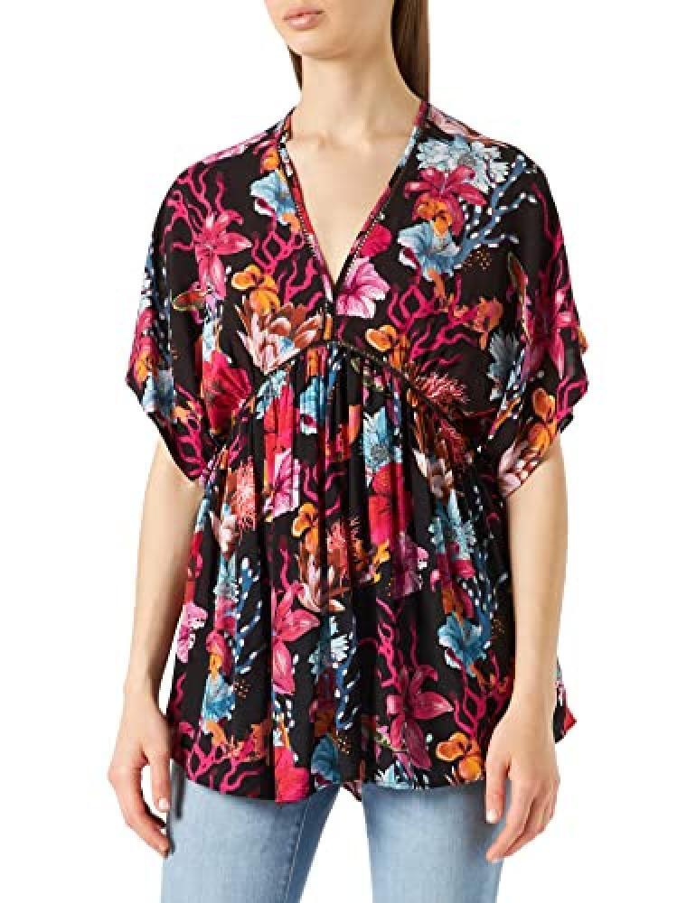 (TG. M) Desigual Vest_Angelina Copricostume da Bagno, Black, M da Donna - NUOVO