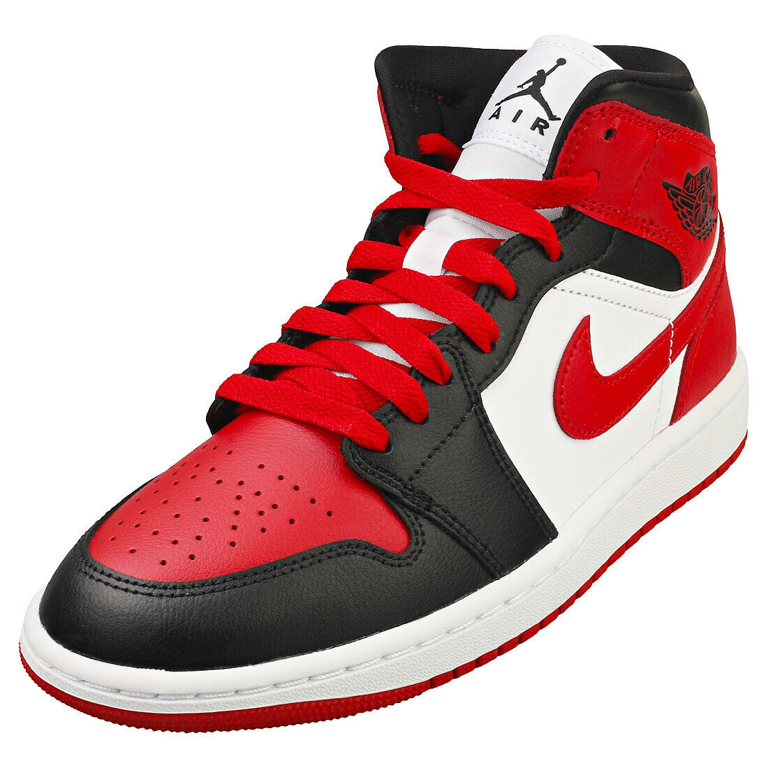 Nike Air Jordan 1 Mid Donna - Sneakers Moda Pelle e Sintesi Nere e Rosse - 43 EU