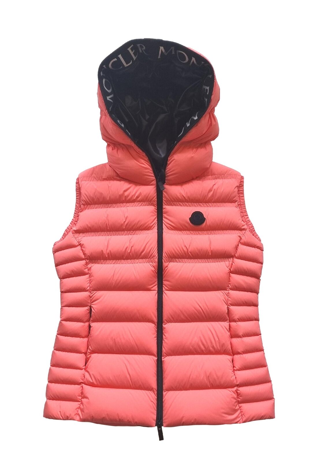 Moncler giubbotto gilet piumino smanicato donna con cappuccio ALITERSE rosa Tg.1