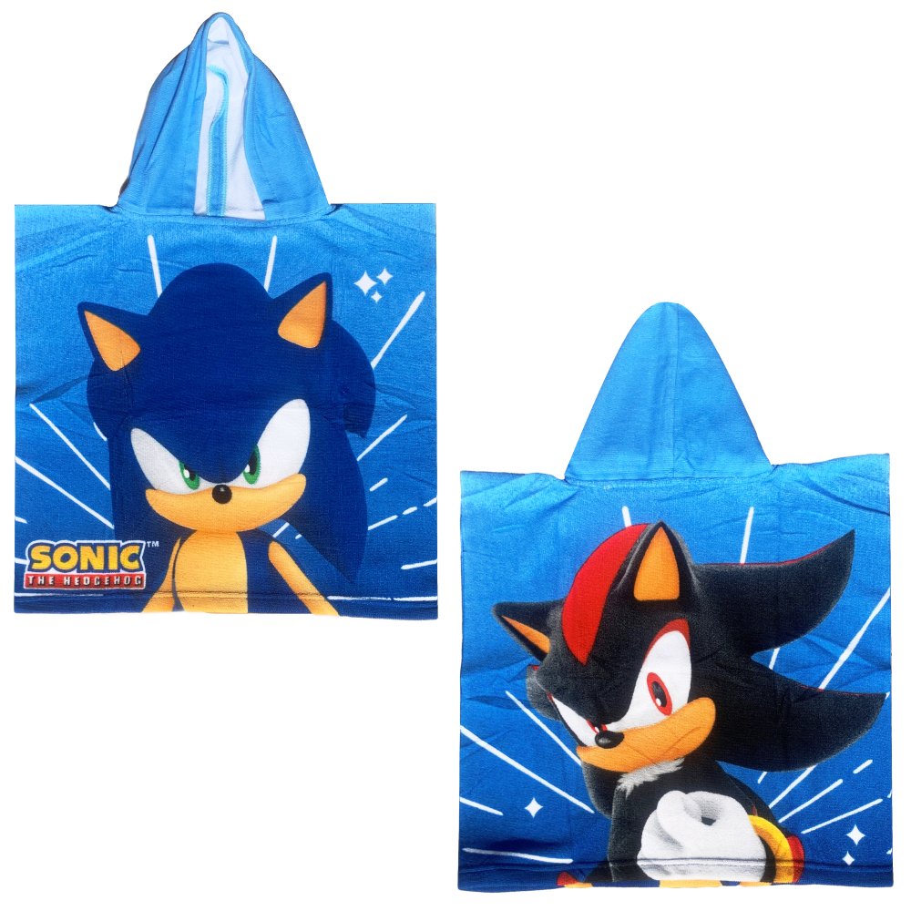 PONCHO MARE SONIC E SHADOWN IN MICROCOTONE CM. 100X50 100%PL - 2023SON022