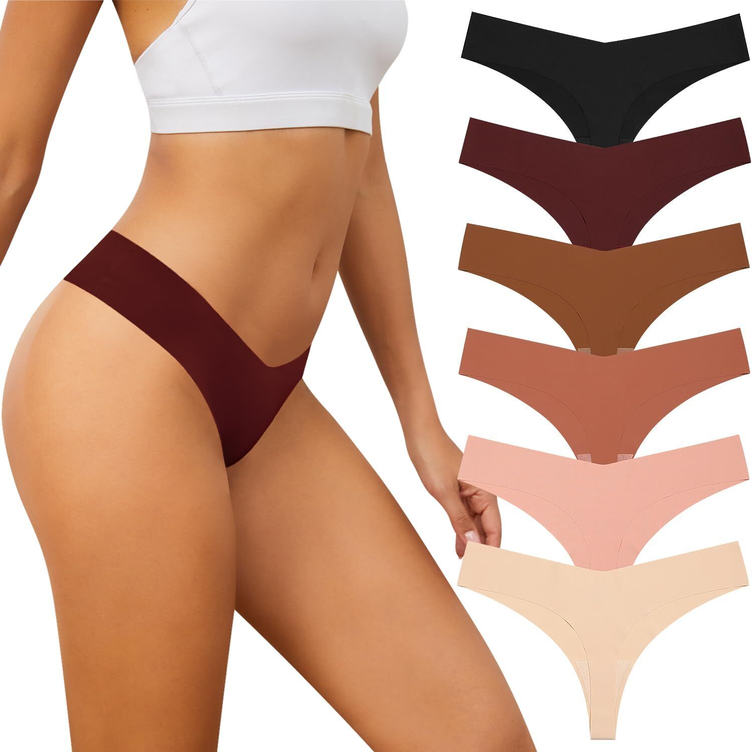 Adorel Perizomi Senza Cuciture Tanga Intimo Mutande Donna Pacco da 6 Perizomi...
