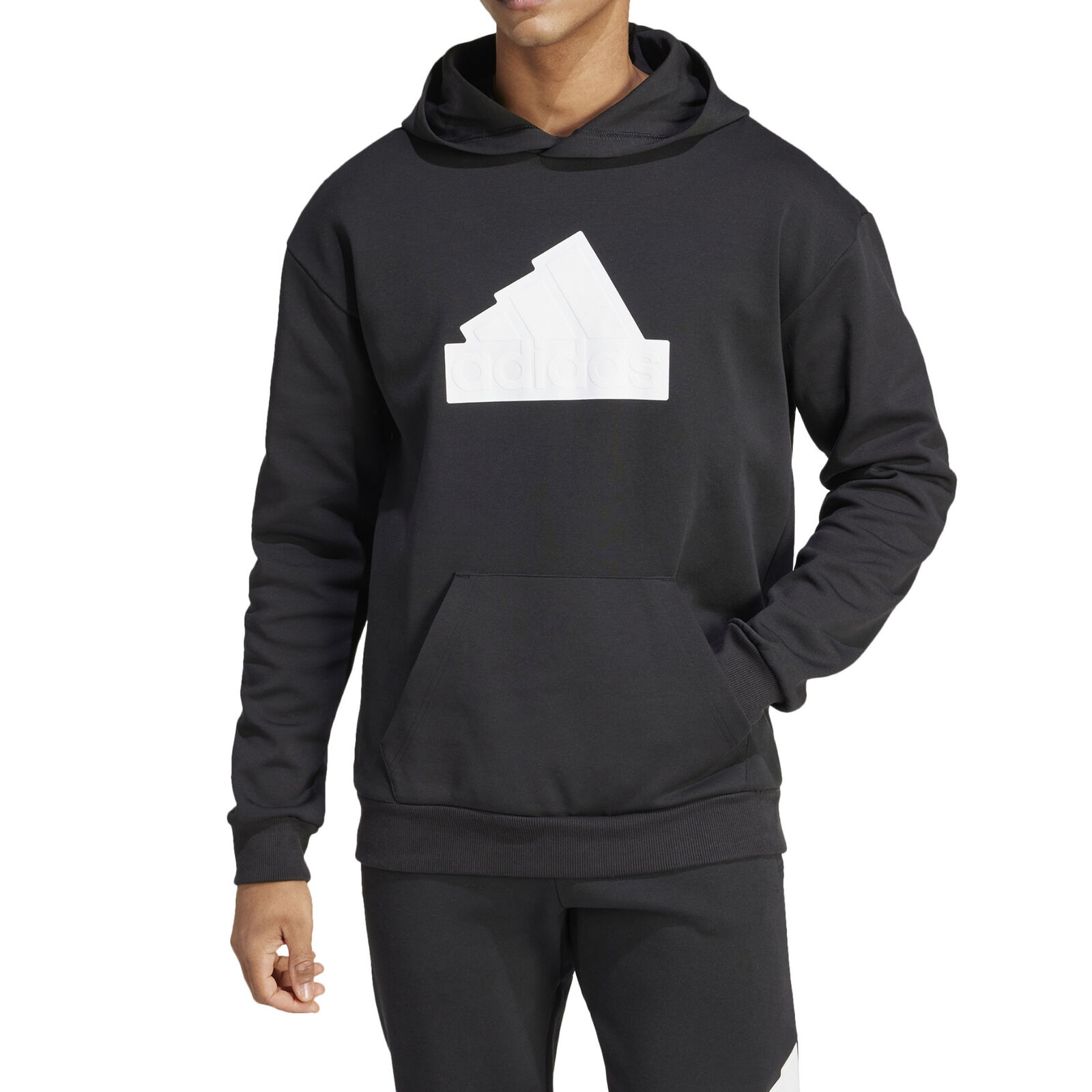 Adidas Felpa da Uomo con Cappuccio Future Icons Badge Of Sport Nera Taglia L ...