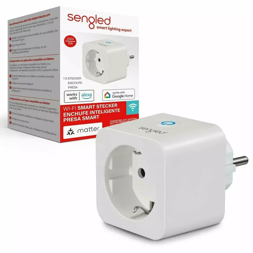 SENGLED PRESA SMART WIFI ALEXA GOOGLE E APPLE HOMEKIT FINO A 2300W 2.4GHZ MATTER