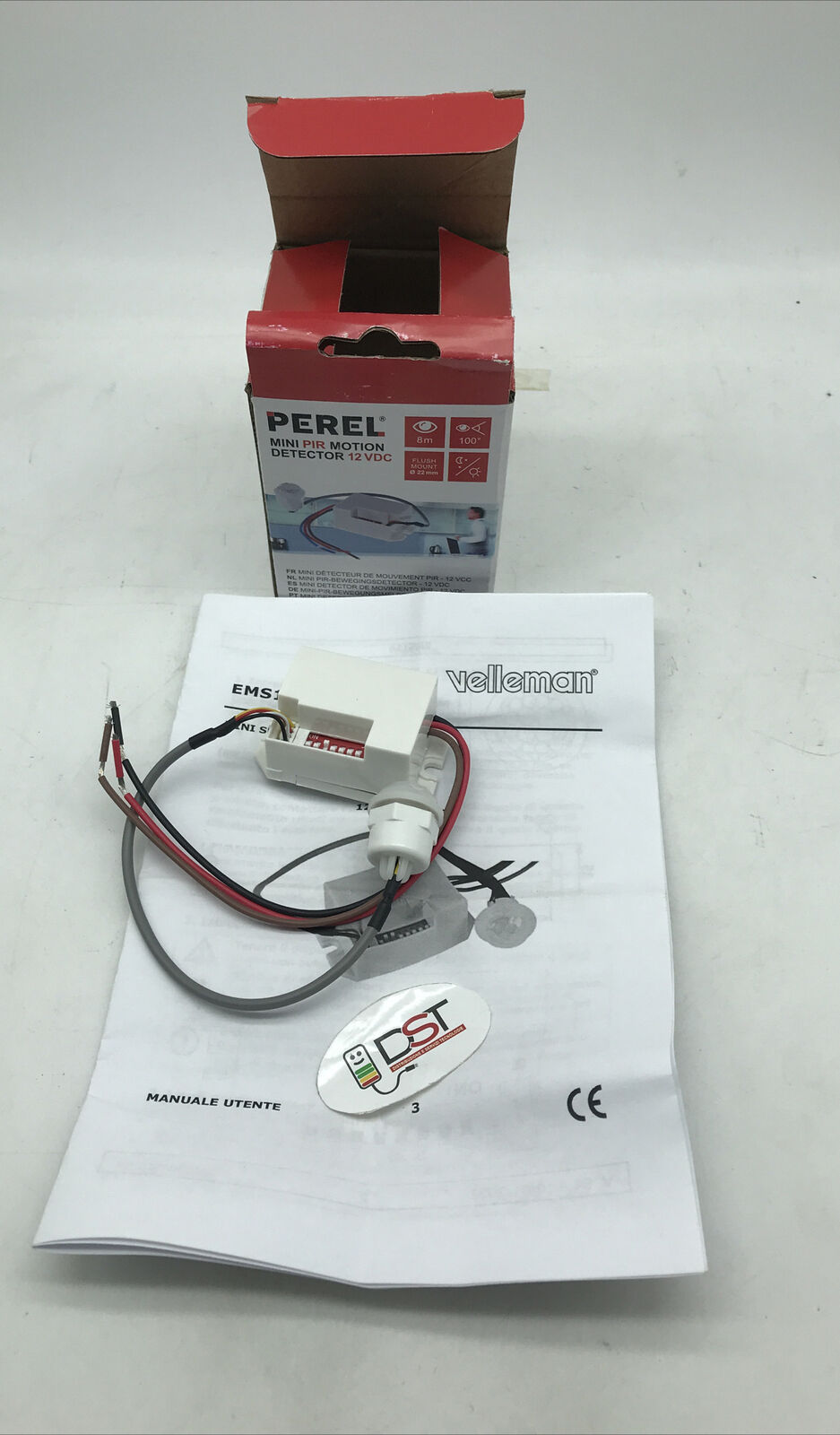 VELLEMAN PEREL MINI PIR MOTION DETECTOR EMS114,
