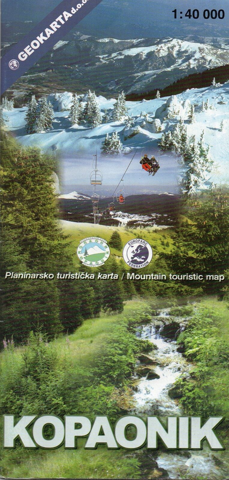 Kopaonik National Park tourist map 1:40,000 Book NUOVO