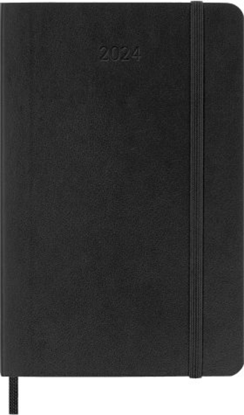 12 MONTHS, WEEKLY, HORIZONTAL. POCKET, SOFT COVER, BLACK -  8056598856804