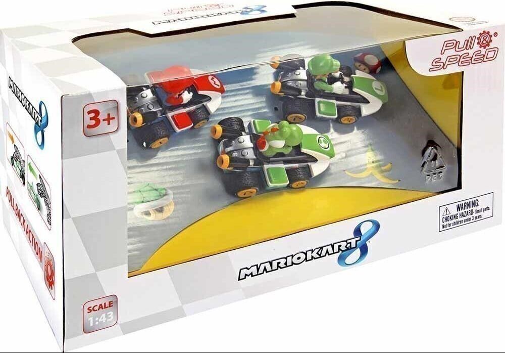 Nintendo: Carrera - Pull & Speed - Mario Kart 8 - Set 3 Pz -