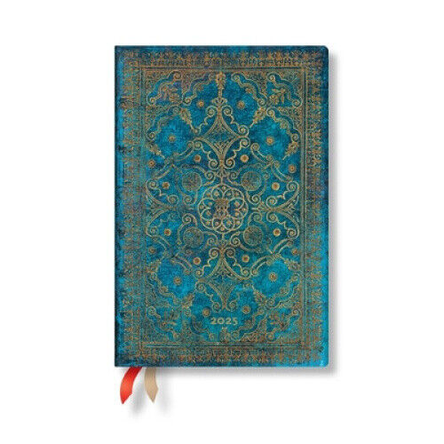 Azure (Equinoxe) Mini 12-month Horizontal Hardback Dayplanner 2025 (Elastic