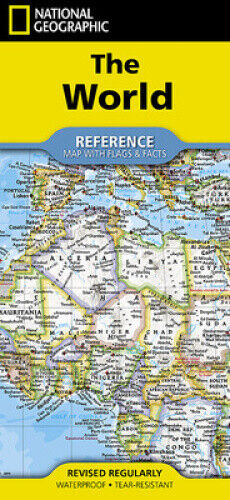 The World Reference Map (folded): folded with flags and facts
