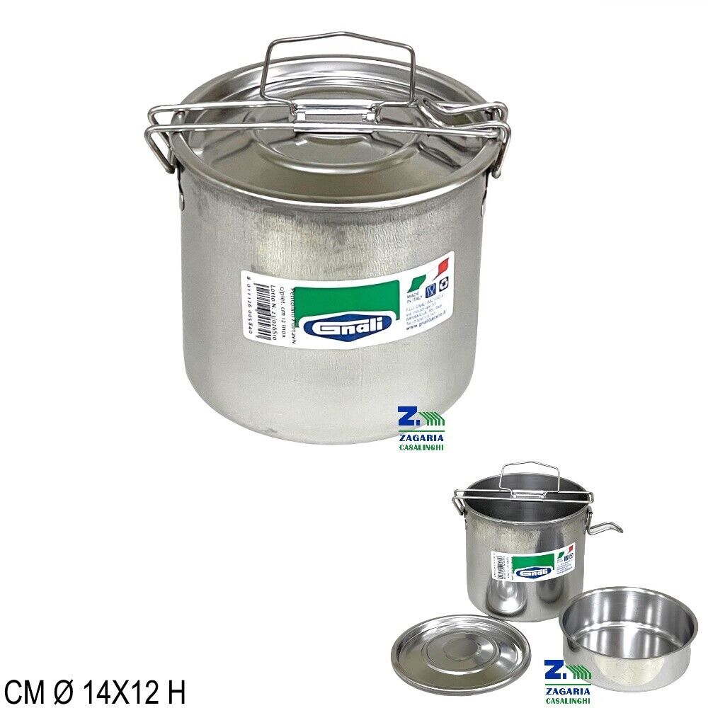 PORTAVIVANDE PORTAPRANZO PENTOLINO DIAM. CM 14 CON PIETANZIERA IN ACCIAO INOX
