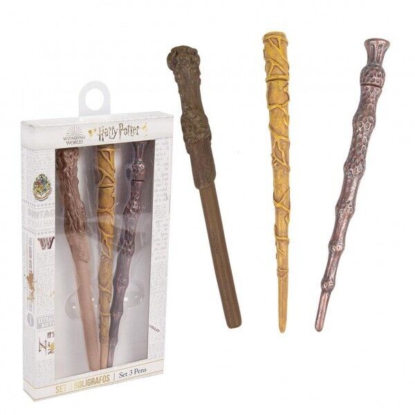 Set 3 Penne Harry Potter Bacchetta Mago Idee Regalo Hogwarts Originale Rapido