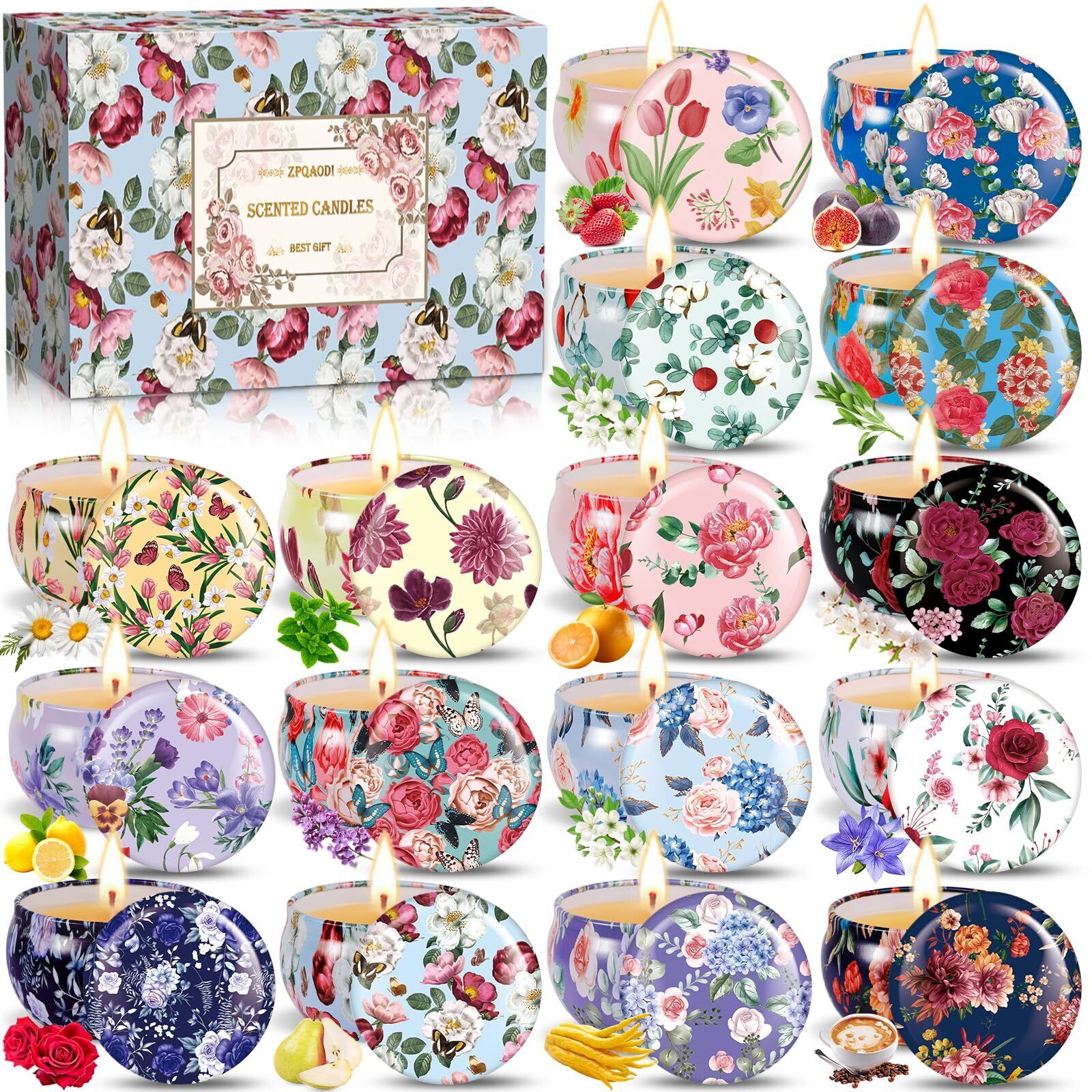 ZPQAODI Candele Profumate Regalo Set Candele Profumate BomboniereCandele Per ...