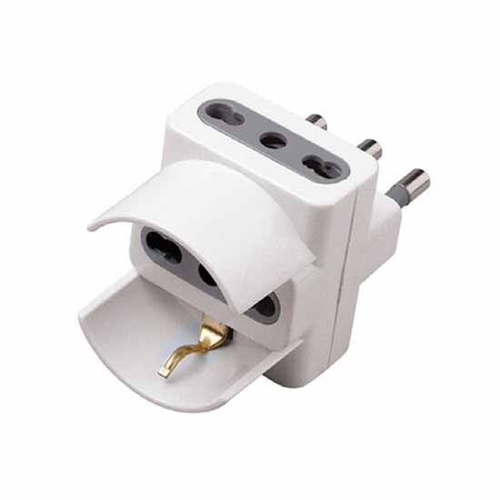 V-TAC Adattatore multiplo triplo presa schuko tedesca bipasso 10/16A e prese bip