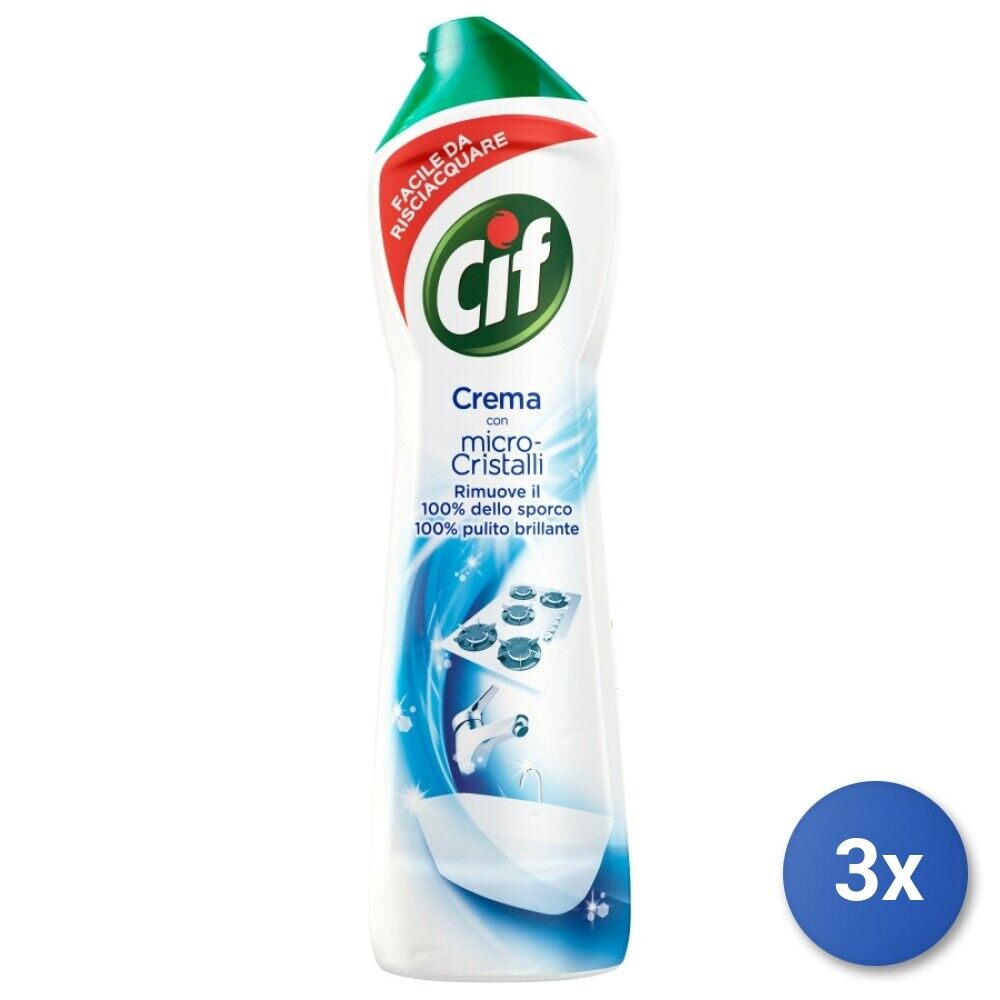 3x Cif Crema Regular 750 Ml