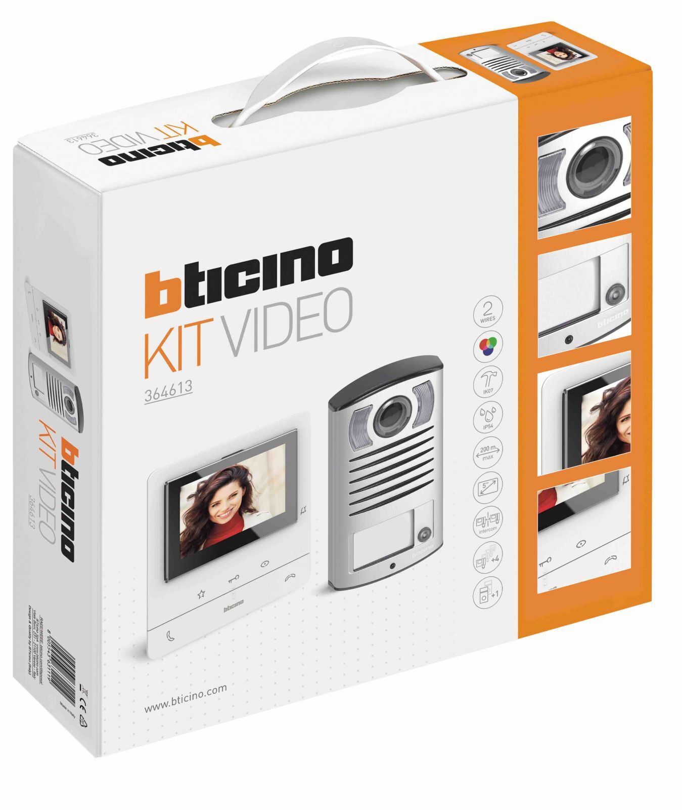 Bticino 364613 kit monofamiliare videocitofonico modello classe 100V16B e pulsan