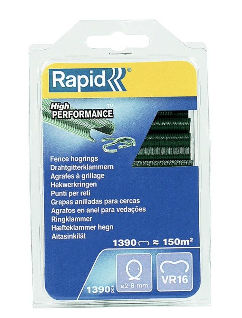 Lotto 1390 Graffette Rete VR16 Galva Laminato Verde Rapid Graffette