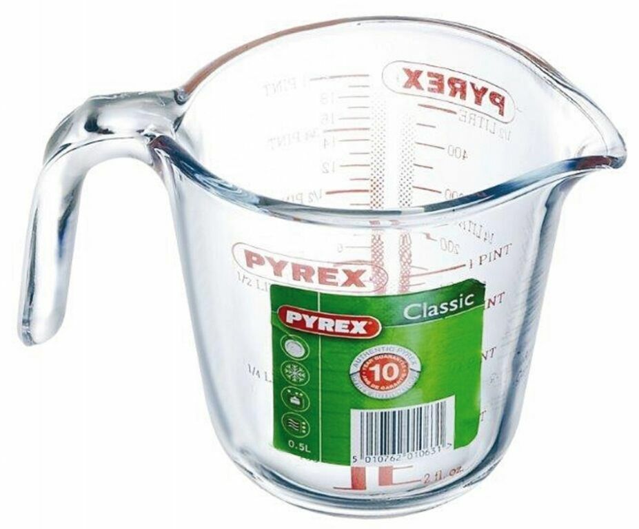 BROCCA CARAFFA MISURA LT.0,57 MISURA GRADUATA VETRO PYREX CUCINA TOPSHOP 1 2024