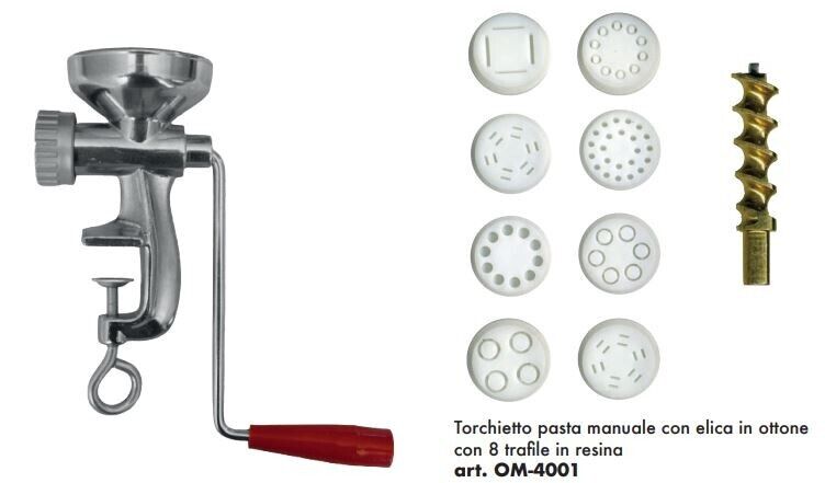 TORCHIETTO PER PASTA MANUALE NEW O.M.R.A. 8 TRAFILE