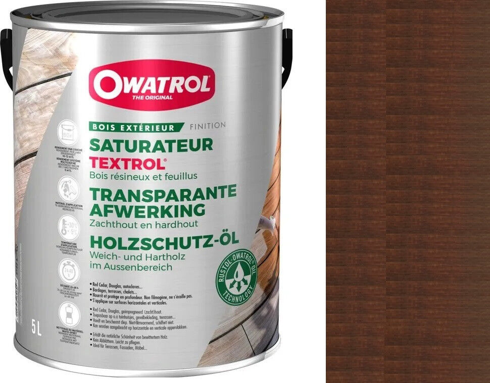 Saturatore Protezione Legna Esterno Tinta Rovere 5L Textrol Owatrol