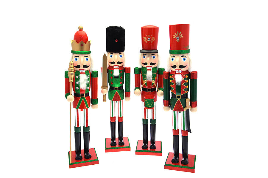 53853 SCHIACCIANOCI DI NATALE 4 COLORI ROSSO/VERDE CM. 55h.
