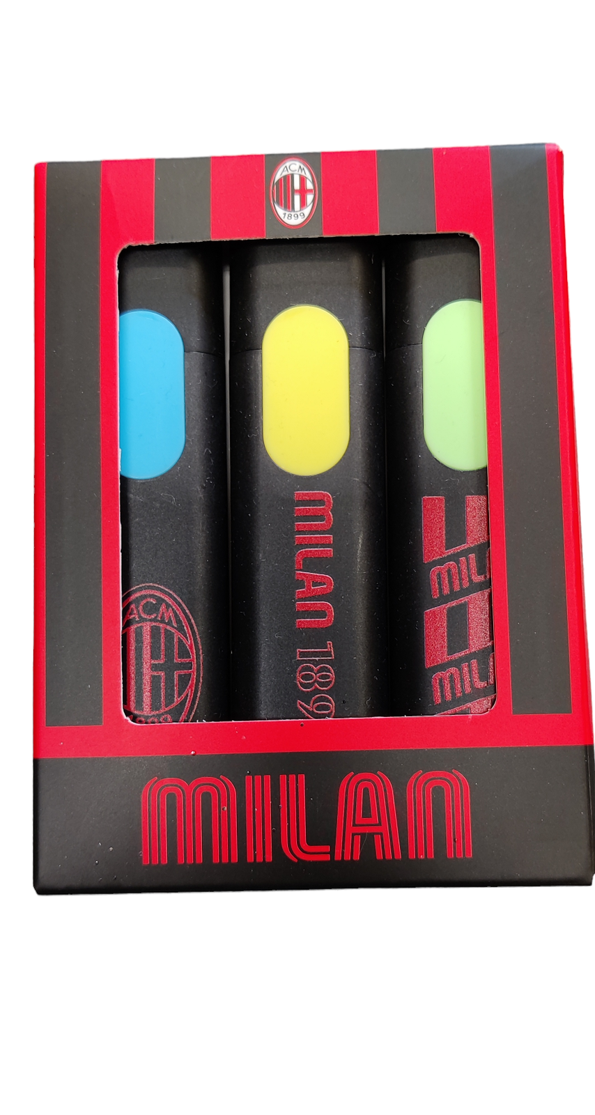 SET 3 EVIDENZIATORI MILAN STATIONARY THE GREATEST PASSION