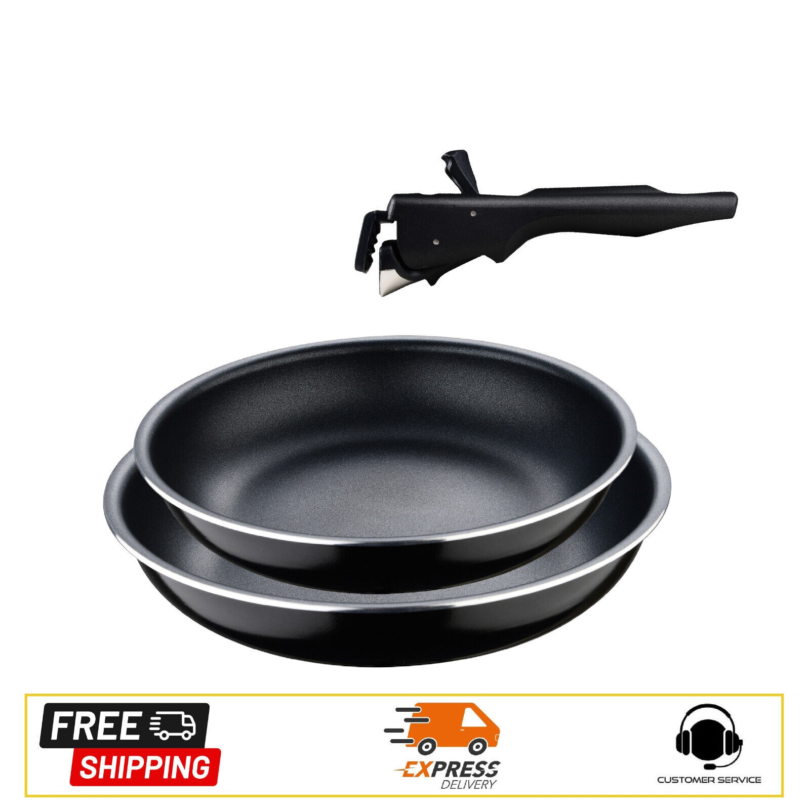 SAN IGNACIO Set 2 padelle (24+28cm) salvaspazio in alluminio per induzione
