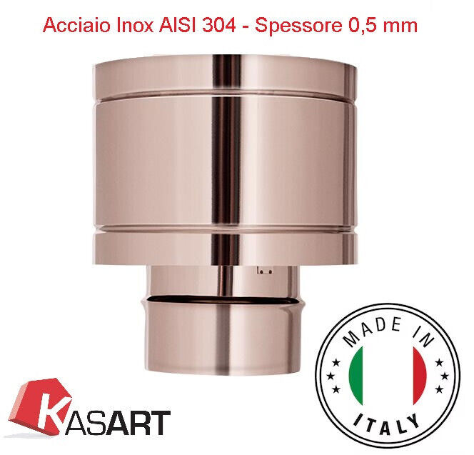 TERMINALE INOX FUMAIOLO A BOTTE Ø 80 MM per tubi canna fumaria stufa pellet