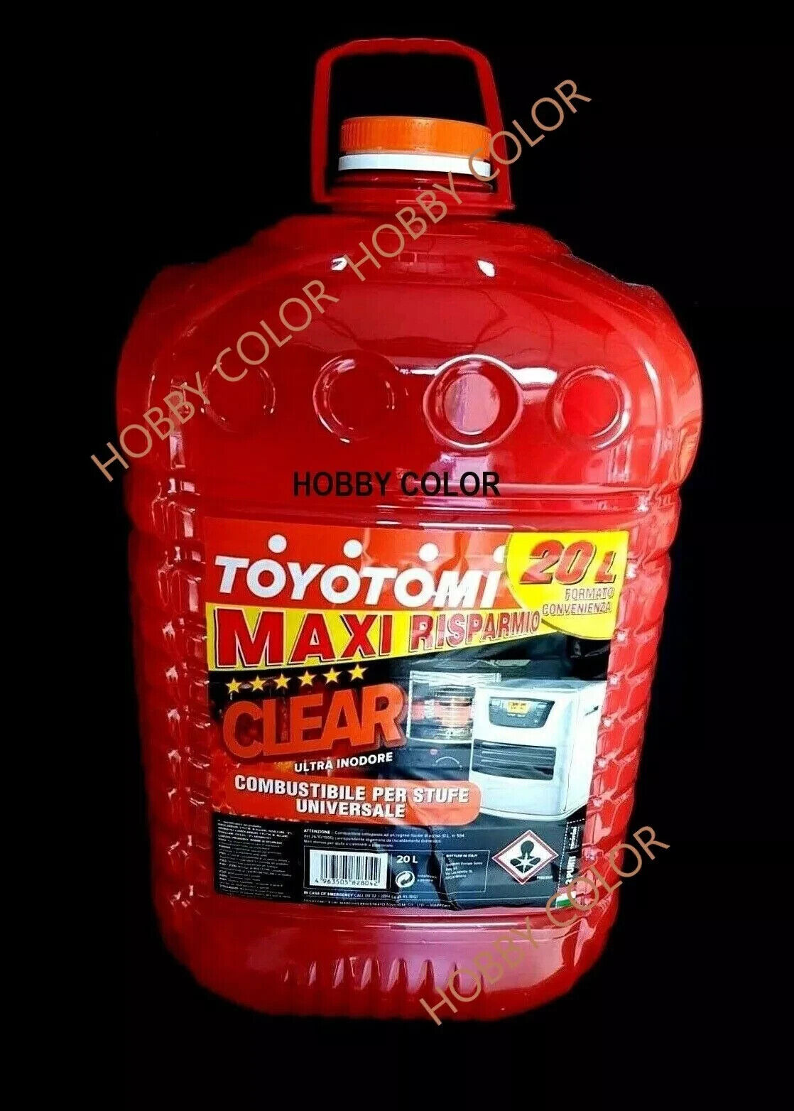 COMBUSTIBILE PER STUFE ZIBRO ULTRA INODORE TOYOTOMI CLEAR 20LT  TAPPO ARANCIONE