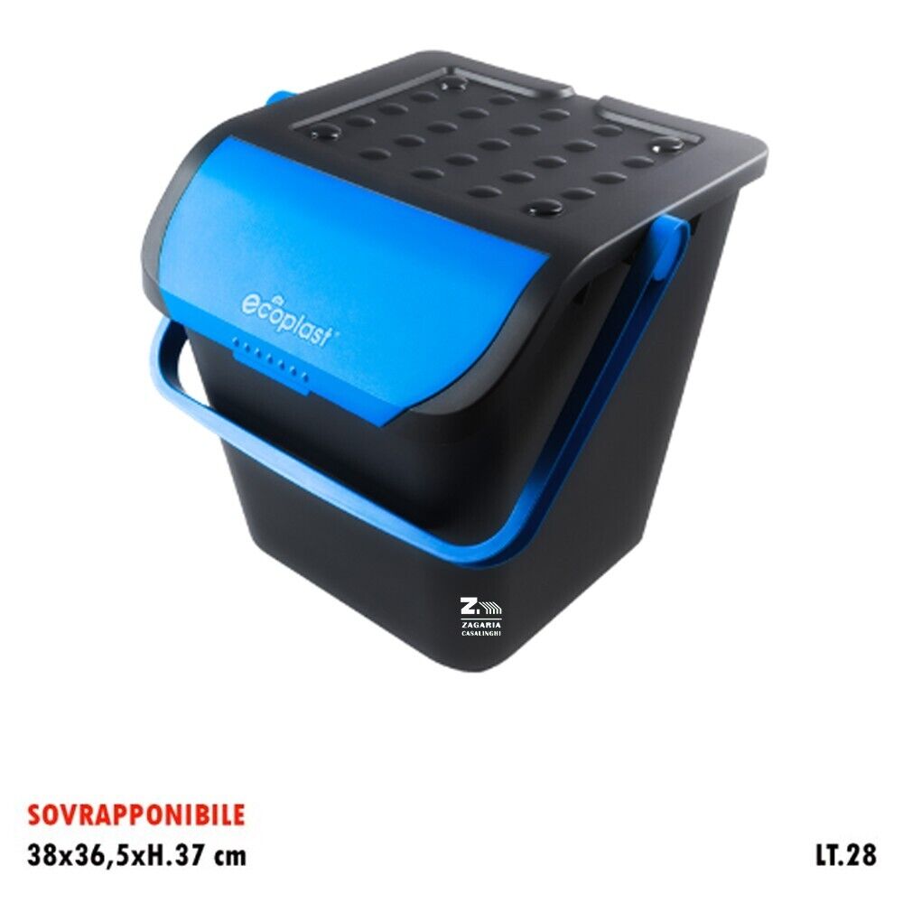 PATTUMIERA ECOLOGIC 28 LT BLU SOVRAPPONIBILE IDONEA PER DIFFERENZIATA.