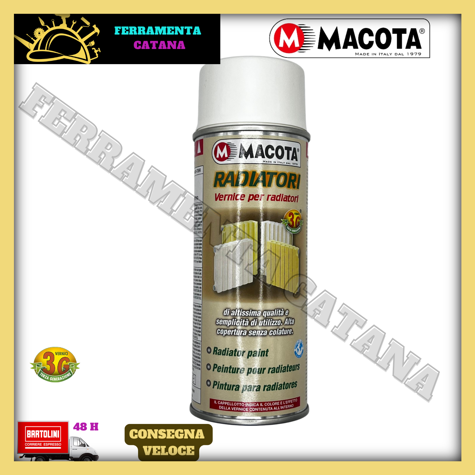 Vernice Radiatori per Termosifoni Caloriferi Spray da 400 ml RAL9010 Macota