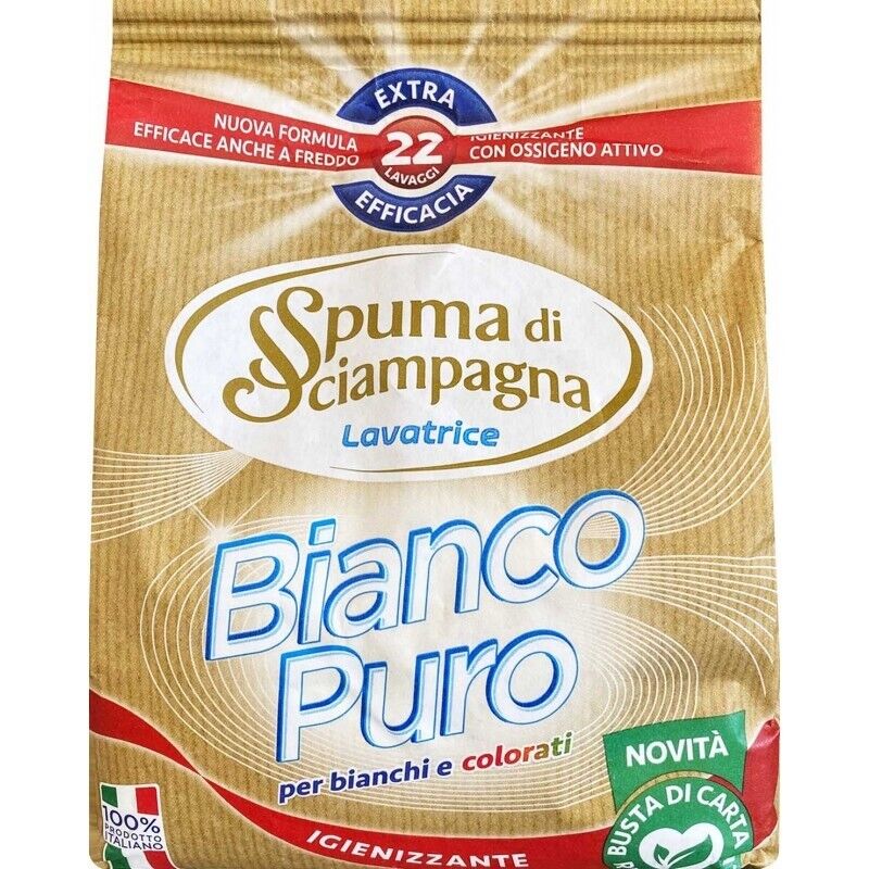 52736 SPUMA DI SCIAMPAGNA DETERSIVO LAVATRICE POLVERE 22 MISURINI BIANCO PURO
