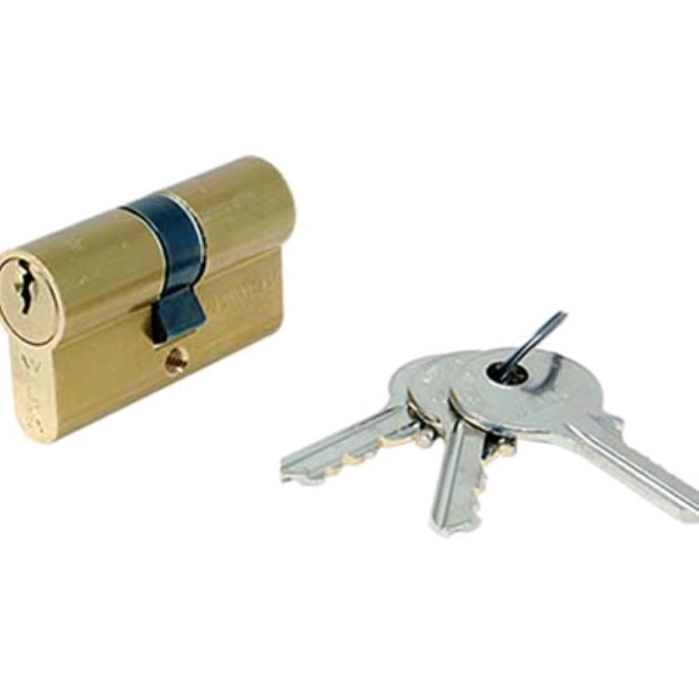 Cilindro Sagomato 700 Welka Ottone Chiavi 3 Camma Din Mm 54 27+27 - 1 Pz