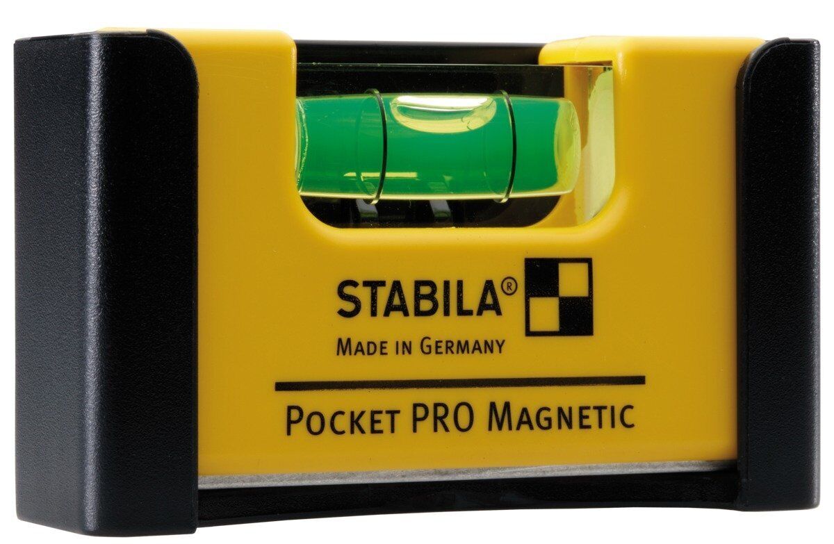 STABILA Mini livella magnetica Pocket PRO con clip da cintura 7 cm potente ma...