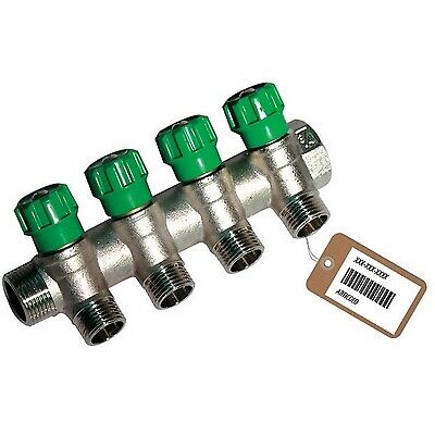 Collettore Lineare Con Rubinetti D'arresto 4 Derivazioni Impex F-brico - 3/4 X 1
