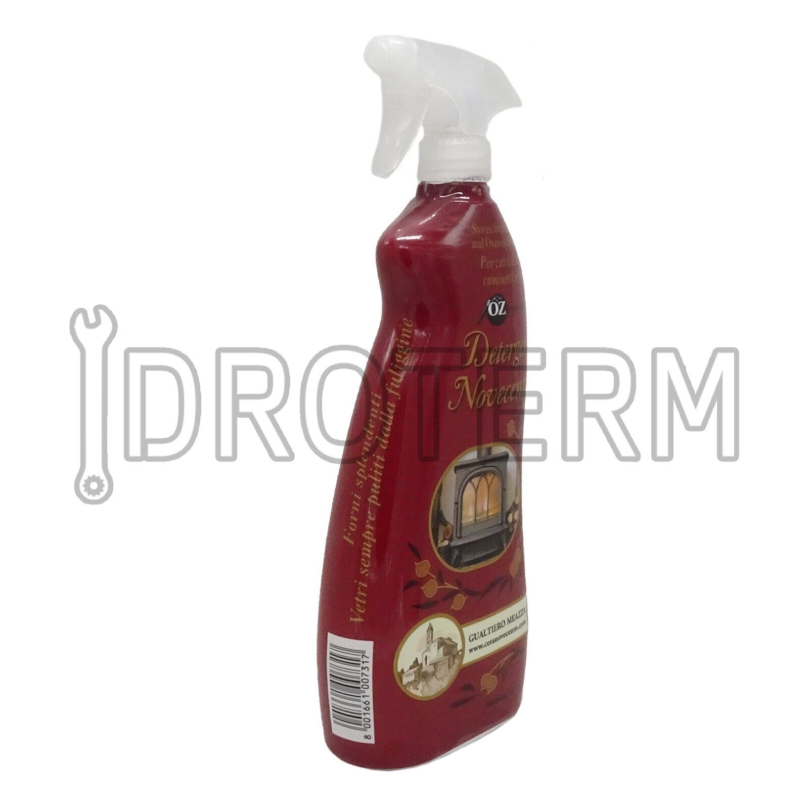 Detergente pulisci vetro stufa pellet legna spray forno camino 1L Novecento